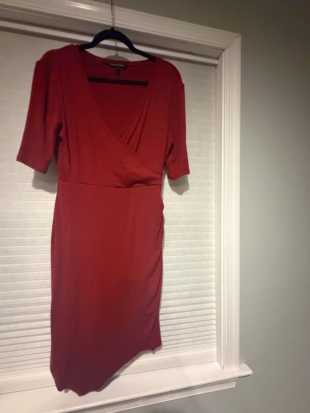 41 Hawthorn Rust Red Wrap Midi Dress